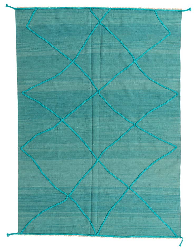Detail image of 6' 9 x 9' 11 Hand Woven Kilim Modern Wool Rug