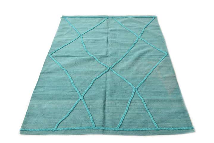 4' 2 x 5' 9 Hand Woven Kilim Modern Wool Rug