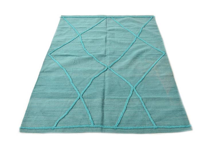 Detail image of 4' 2 x 5' 9 Hand Woven Kilim Modern Wool Rug