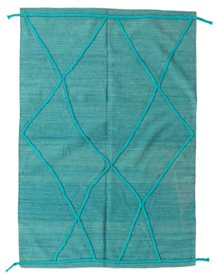 Detail image of 4' 2 x 5' 9 Hand Woven Kilim Modern Wool Rug