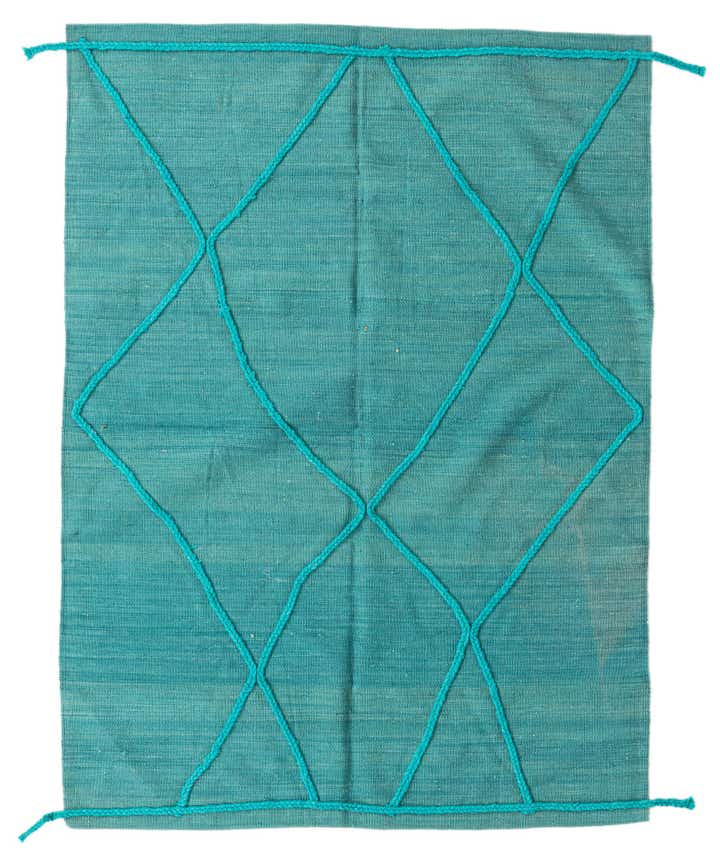4' 2 x 5' 9 Hand Woven Kilim Modern Wool Rug