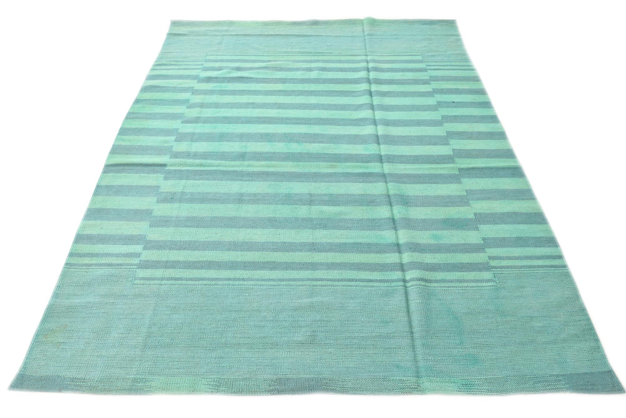 5' 7 x 7' 6 Hand Woven Kilim Modern Wool Rug