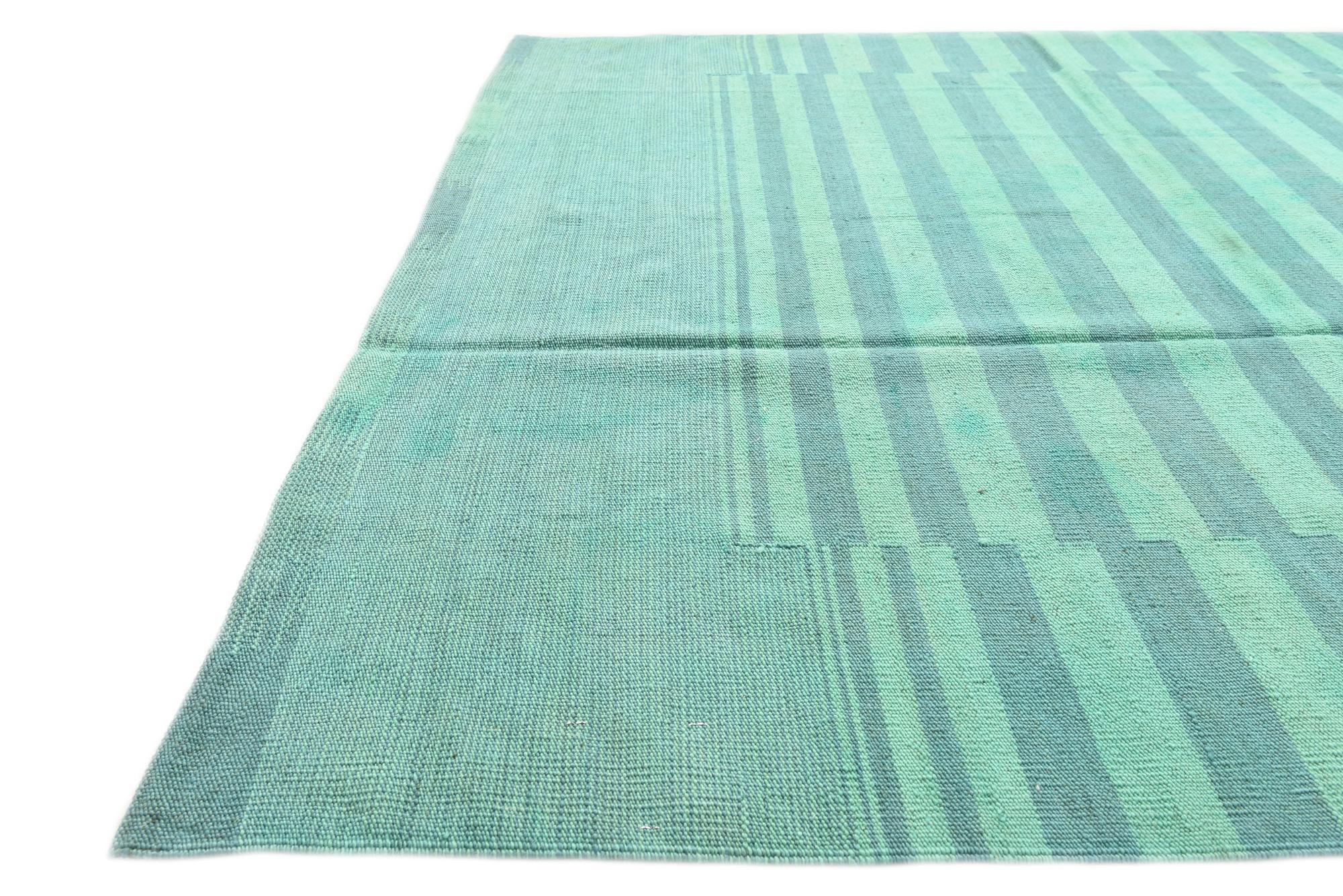 5' 7 x 7' 6 Hand Woven Kilim Modern Wool Rug