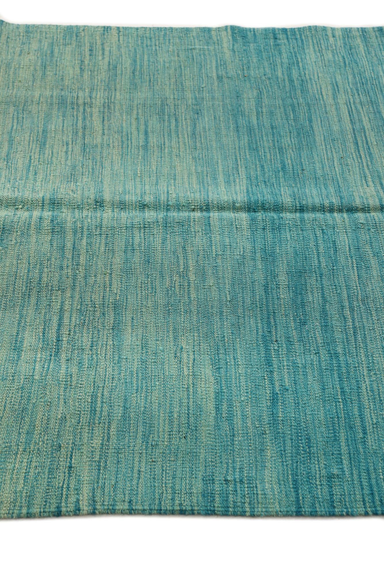 4' 2 x 6' 7 Hand Woven Kilim Modern Wool Rug