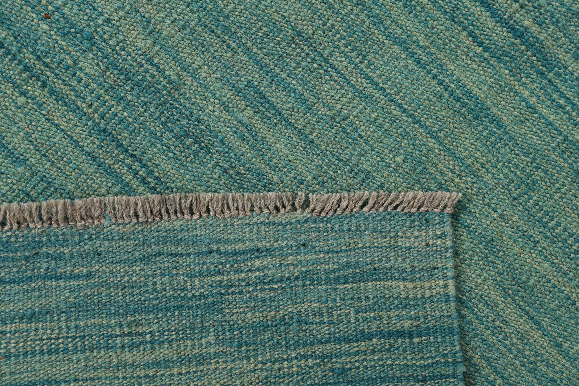4' 2 x 6' 7 Hand Woven Kilim Modern Wool Rug