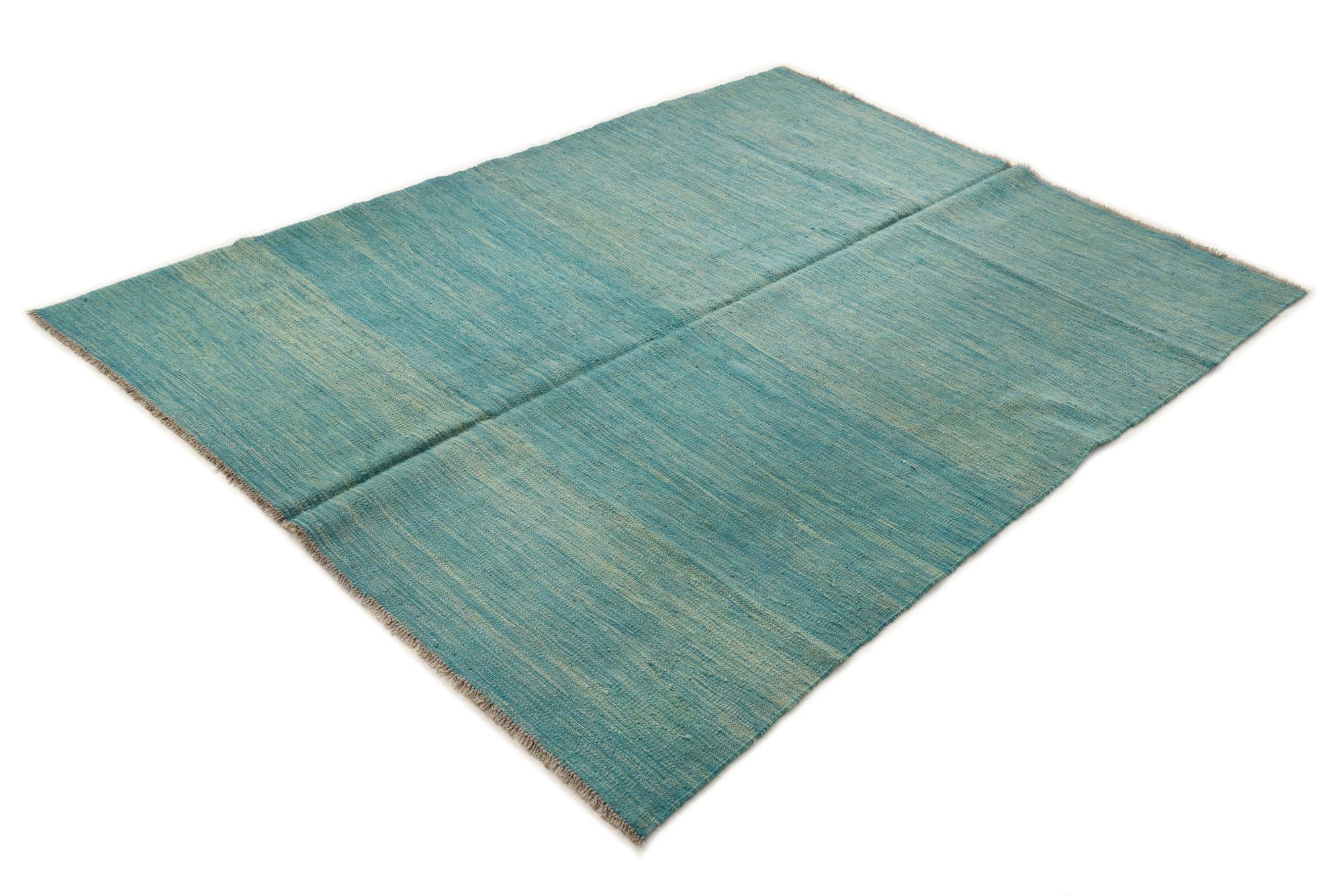 4' 10 x 6' 6 Hand Woven Kilim Modern Wool Rug