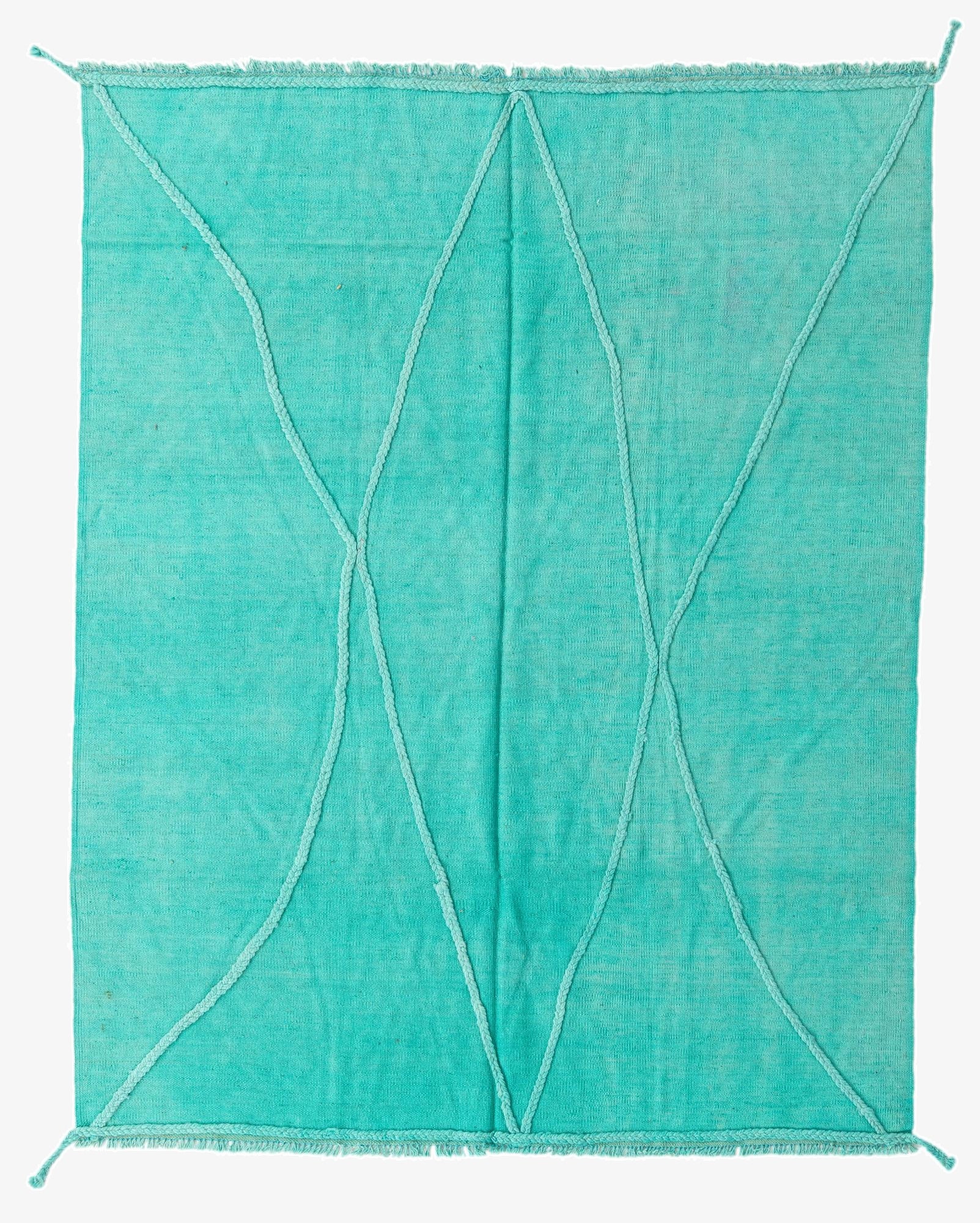 5' 2 x 6' 7  Hand Woven Kilim Modern Wool Rug