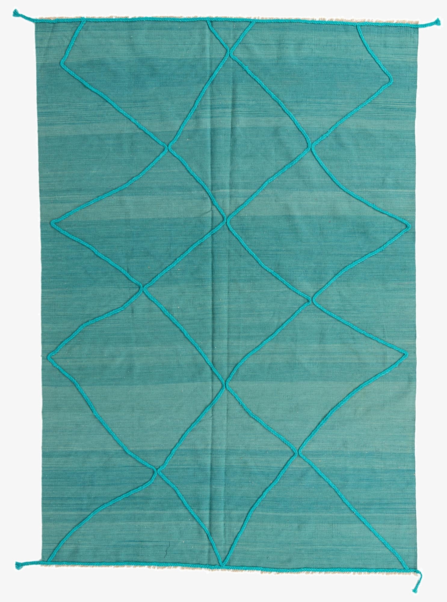 6' 9 x 9' 11  Hand Woven Kilim Modern Wool Rug