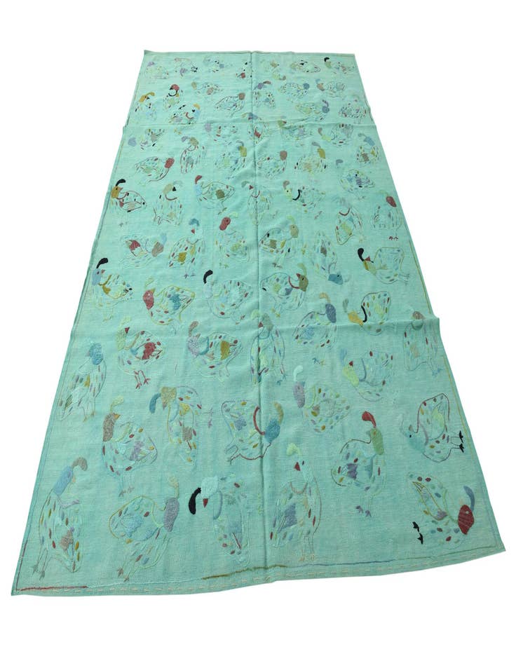 Detail image of 6' 7 x 9' 2  Hand Woven Kilim Suzani Wool Rug