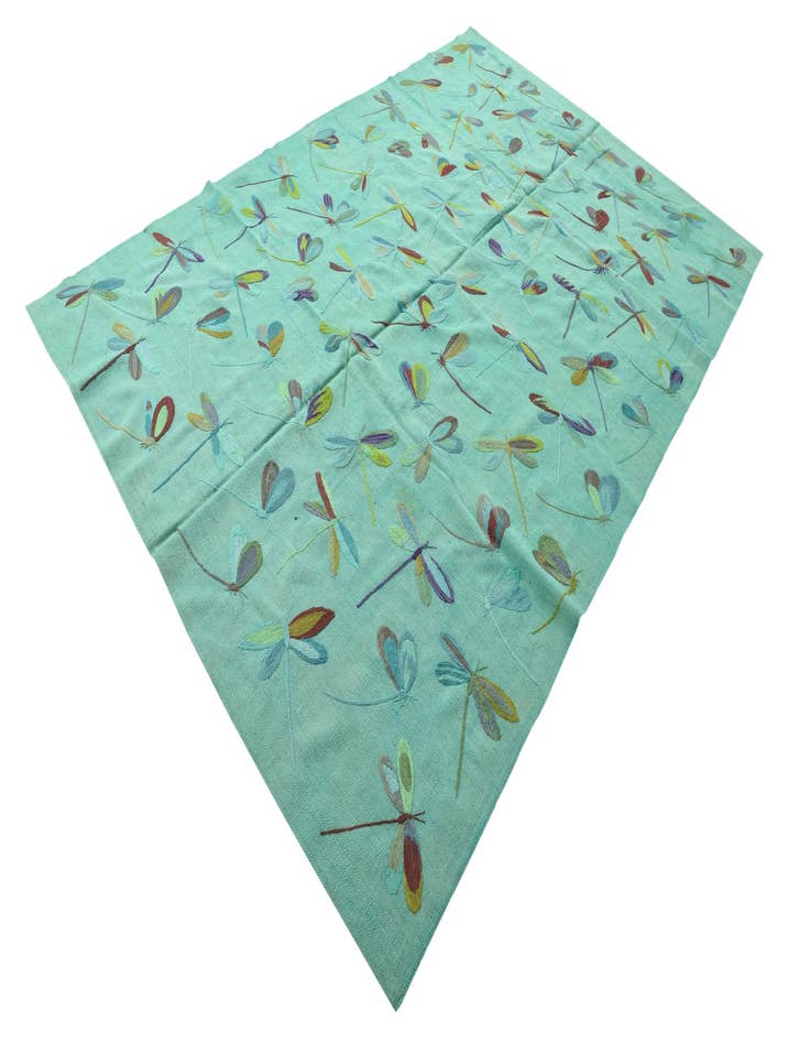 Detail image of 6' 5 x 9' 3  Hand Woven Kilim Suzani Wool Rug