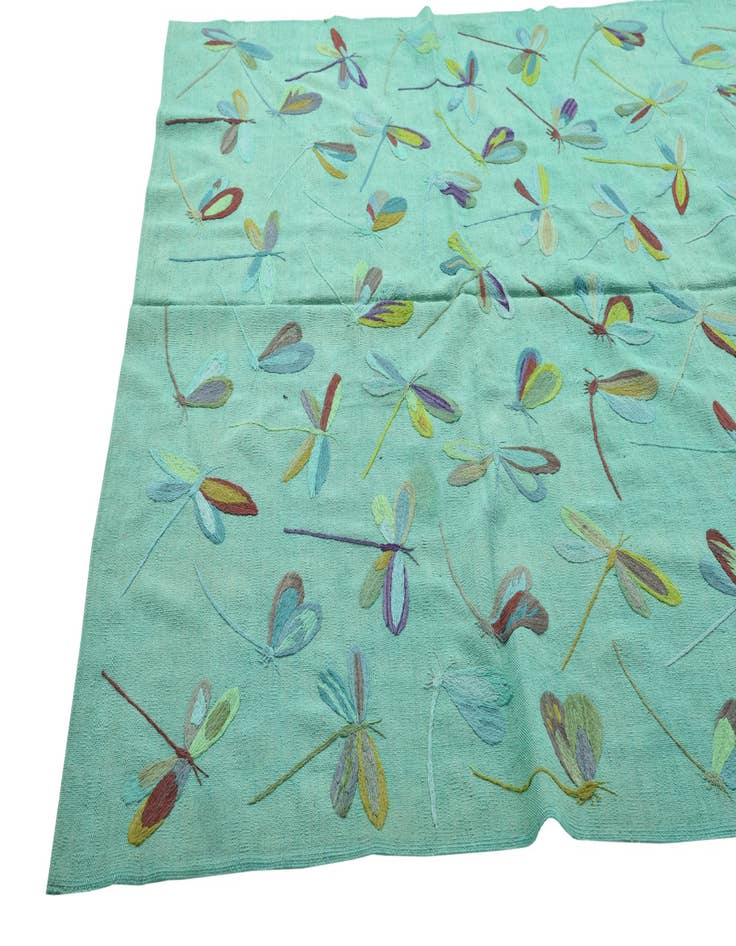 Detail image of 6' 5 x 9' 3  Hand Woven Kilim Suzani Wool Rug