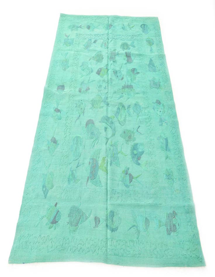 Detail image of 4' 7 x 6' 4  Hand Woven Kilim Suzani Wool Rug