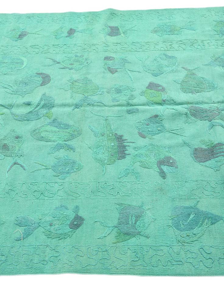 Detail image of 4' 7 x 6' 4  Hand Woven Kilim Suzani Wool Rug