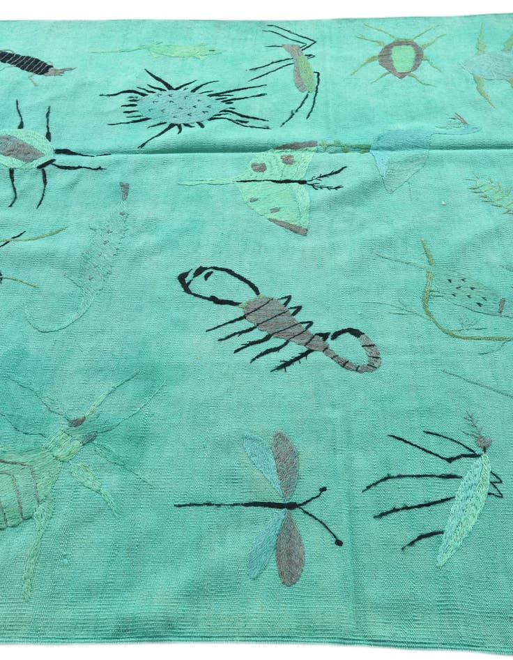 Detail image of 5' 9 x 7' 5 Hand Woven Kilim Suzani Wool Rug
