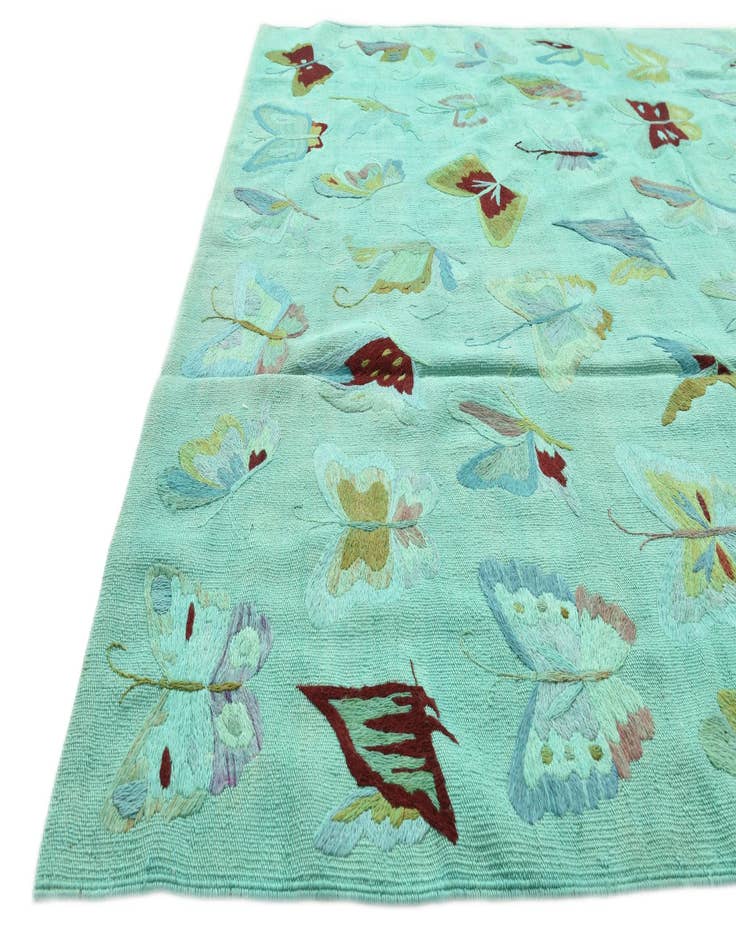 Detail image of 5' 6 x 7' 4  Hand Woven Kilim Suzani Wool Rug