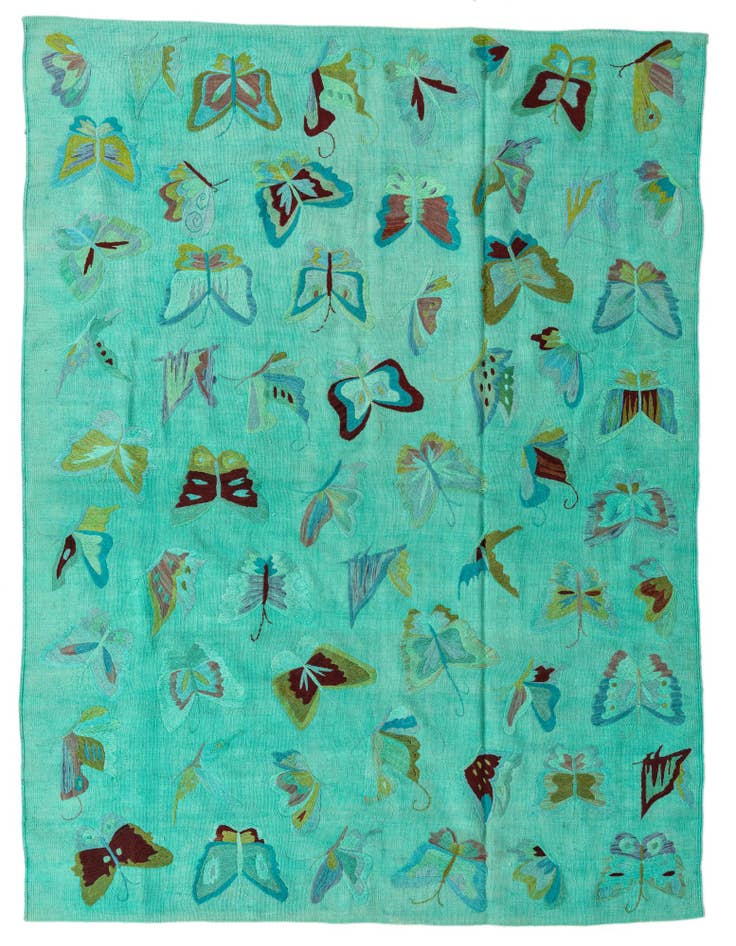 Detail image of 5' 6 x 7' 4 Hand Woven Kilim Suzani Wool Rug