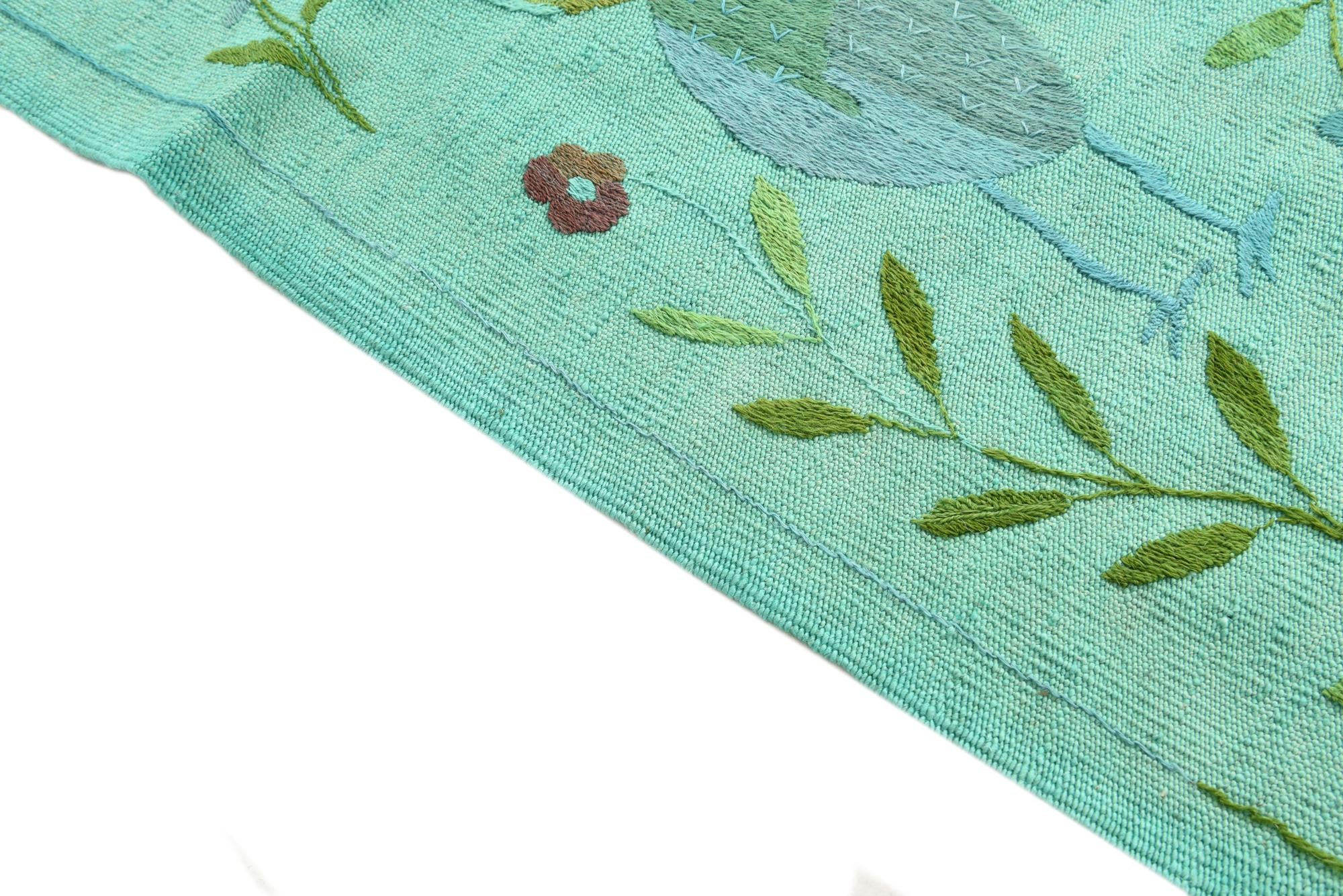 6' 7 x 8' 10 Hand Woven Kilim Suzani Wool Rug