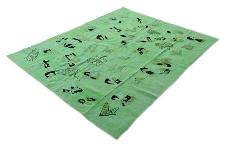 5' 8 x 7' 4 Hand Woven Kilim Suzani Wool Rug