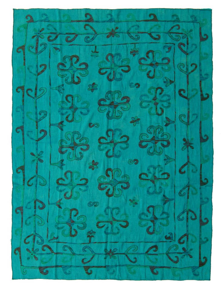 Detail image of 6' 9 x 8' 11 Hand Woven Kilim Suzani Wool Rug