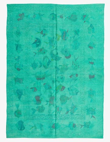 4' 7 x 6' 4 Hand Woven Kilim Suzani Wool Rug