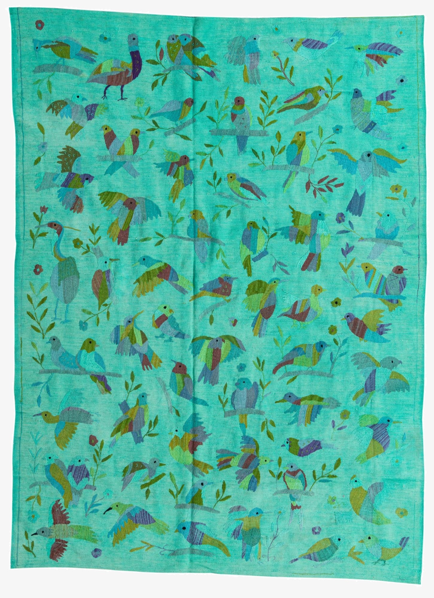 6' 7 x 8' 10  Hand Woven Kilim Suzani Wool Rug