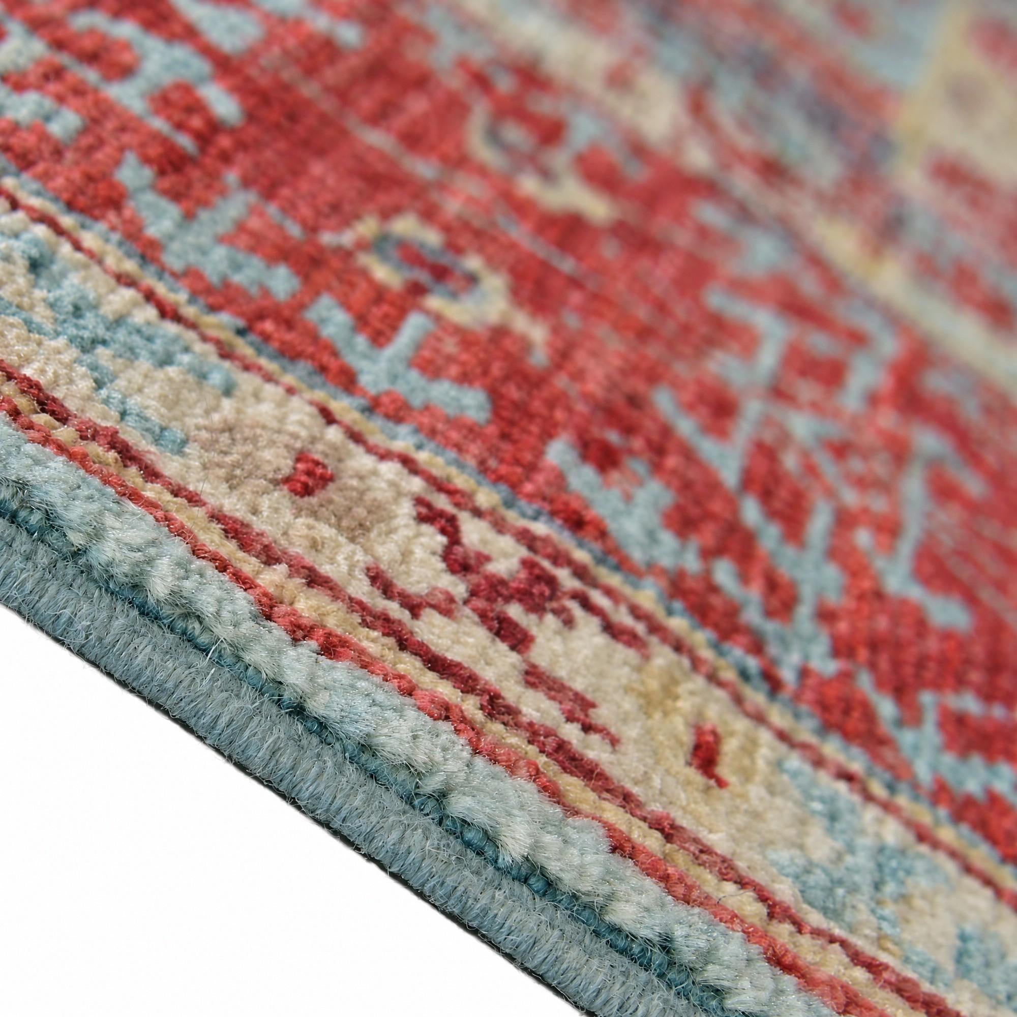 155cm x 185cm Hand Knotted Mamluk Ziegler Rug