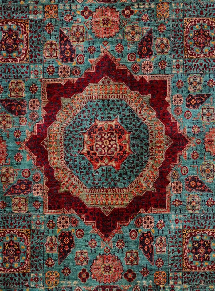 Detail image of 9' x 12' 5 Hand Knotted Mamluk Ziegler Rug