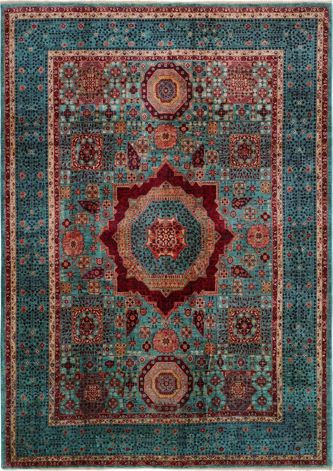 9' x 12' 5 Hand Knotted Mamluk Ziegler Rug