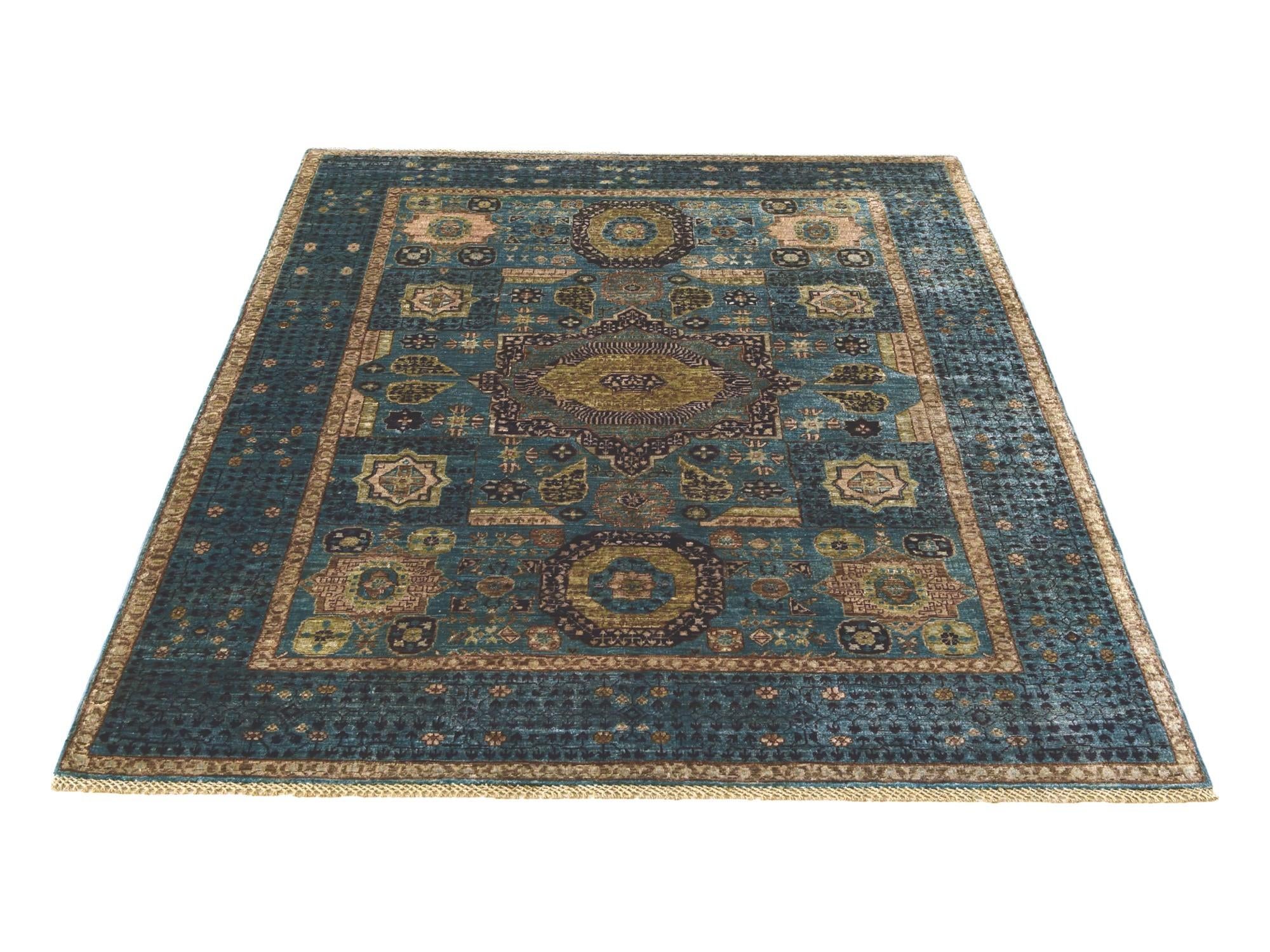 5' 1 x 6' 11 Hand Knotted Mamluk Ziegler Rug