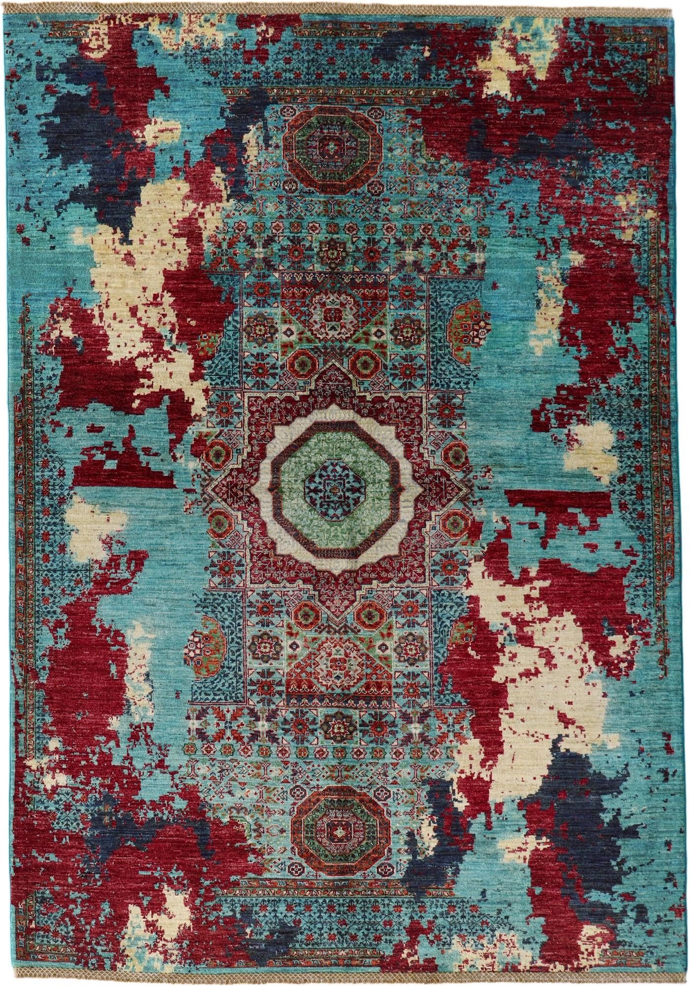 5' 9 x 8' 2 Hand Knotted Mamluk Ziegler Rug