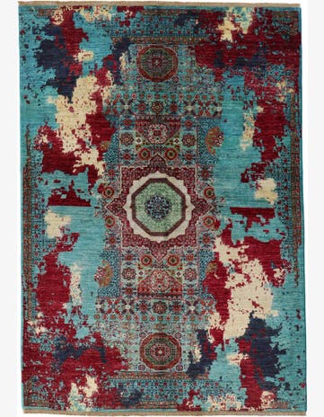 5' 9 x 8' 2 Hand Knotted Mamluk Ziegler Rug