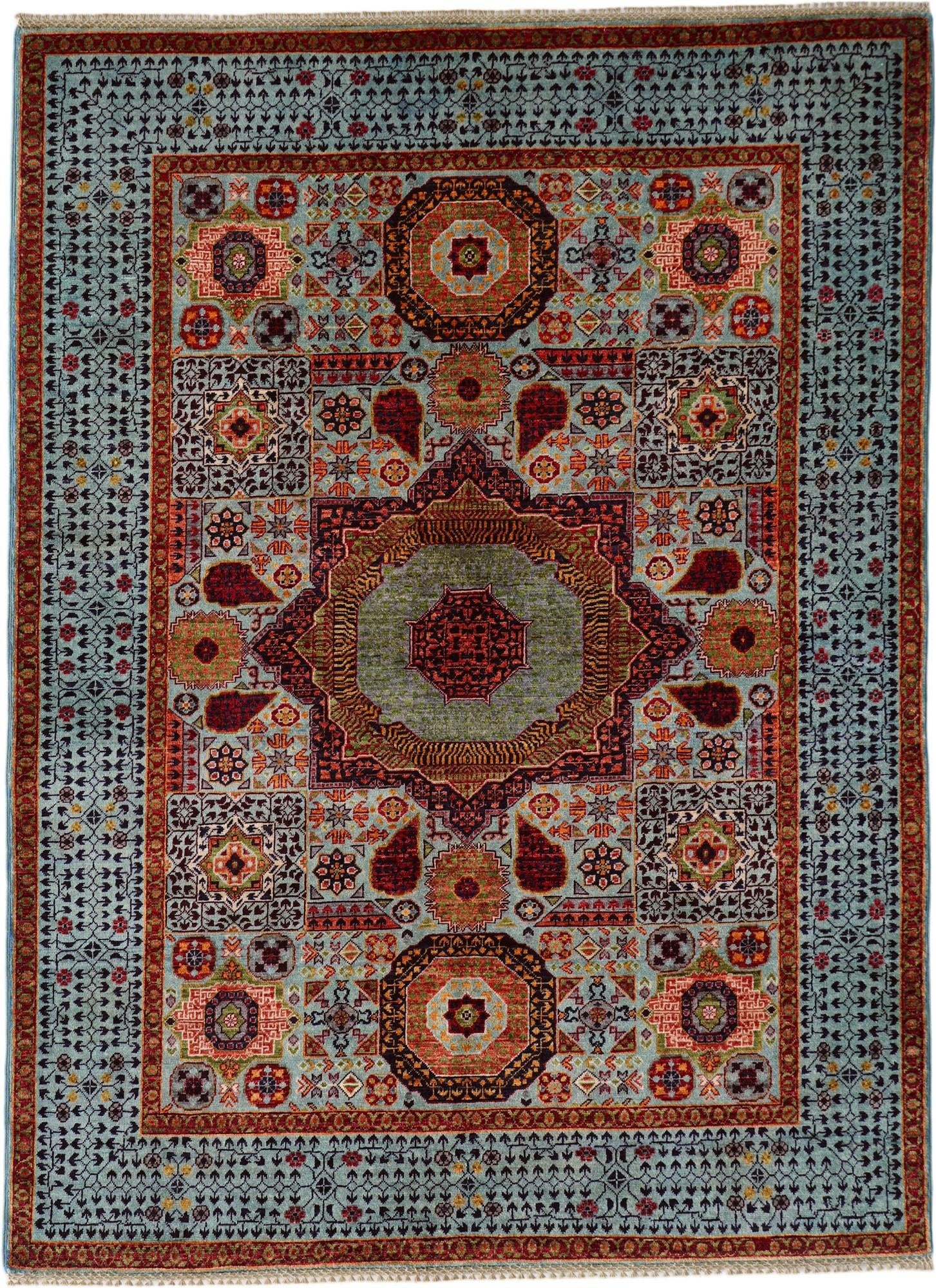 5' x 6' 8 Hand Knotted Mamluk Ziegler Rug