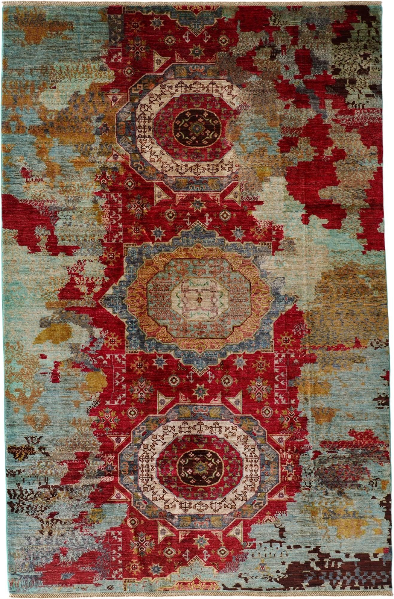 6' 7 x 10' Hand Knotted Mamluk Ziegler Rug