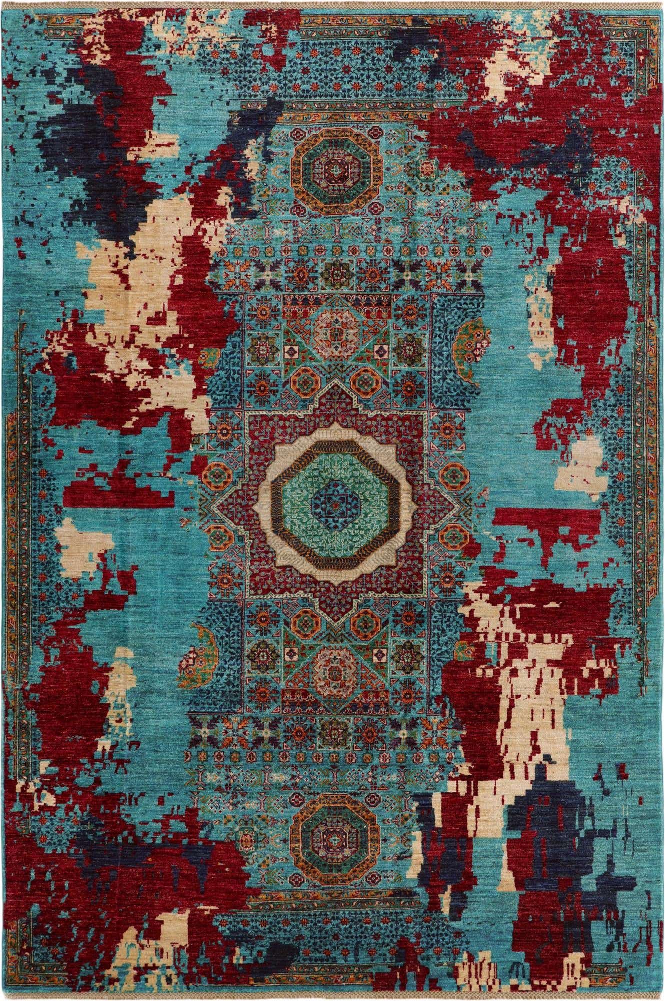 6' 10 x 10' 2 Hand Knotted Mamluk Ziegler Rug