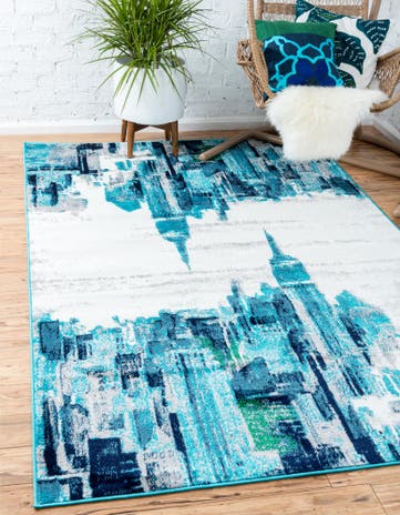Turquoise Metropolis Rug