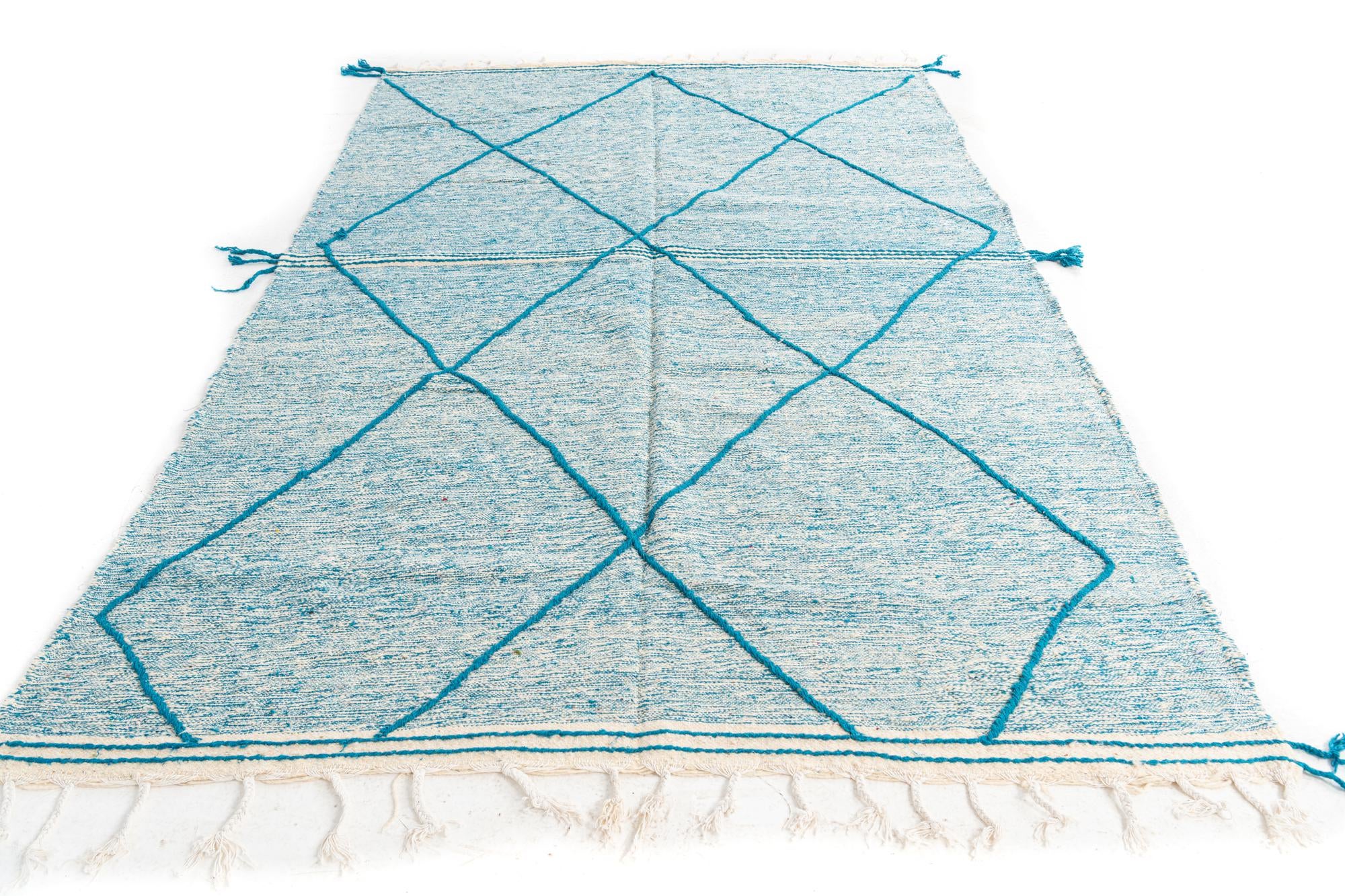 6' 6 x 10' 2 Hand Knotted Moroccan Wool Rug