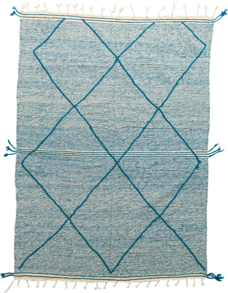 Detail image of 6' 6 x 10' 2 Hand Knotted Moroccan Wool Rug