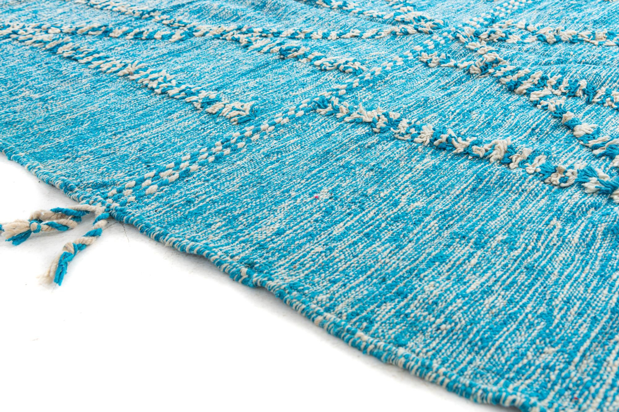 6' 9 x 9' 8 Hand Knotted Moroccan Wool Rug