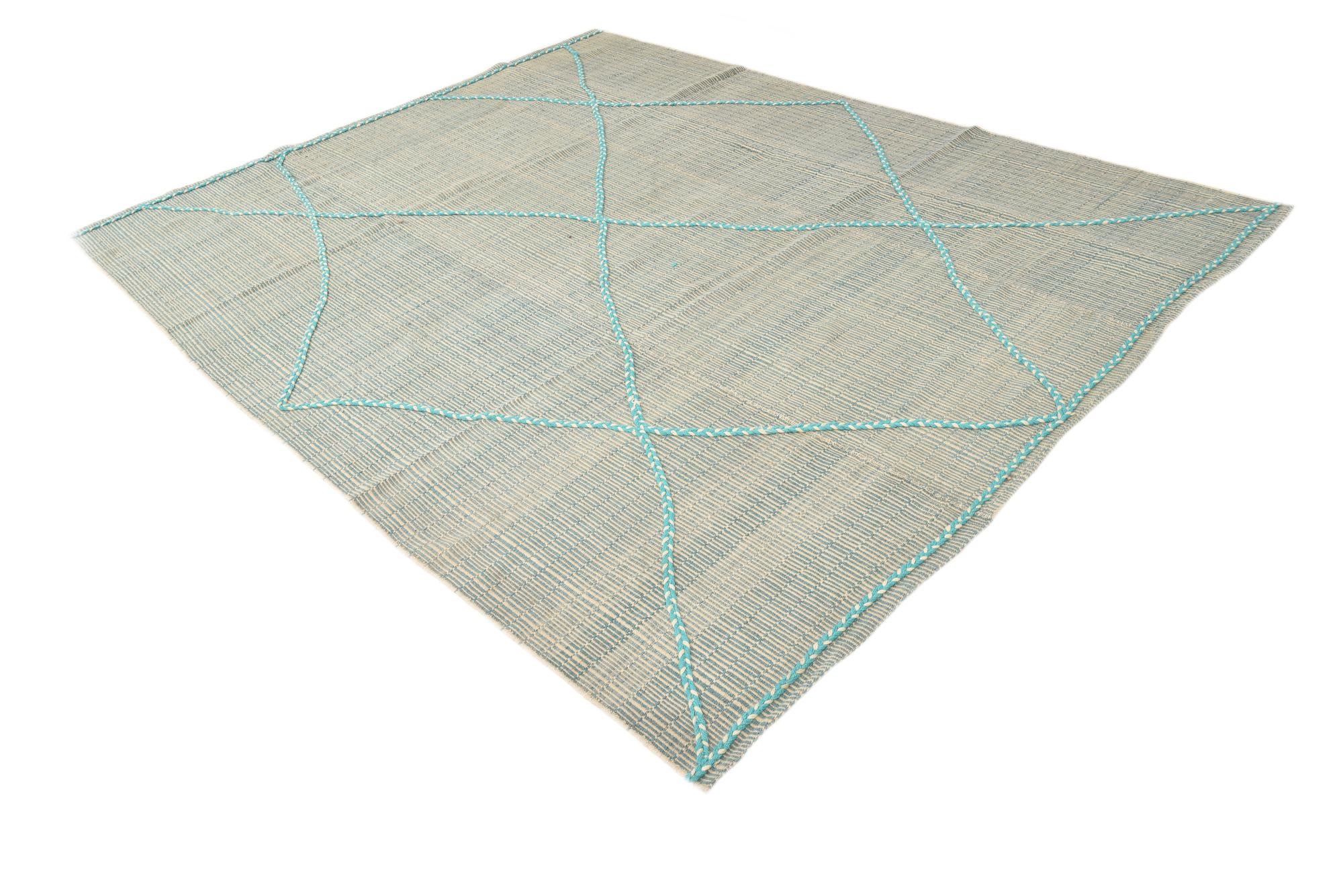 8' 1 x 10' 2 Hand Knotted Moroccan Wool Rug