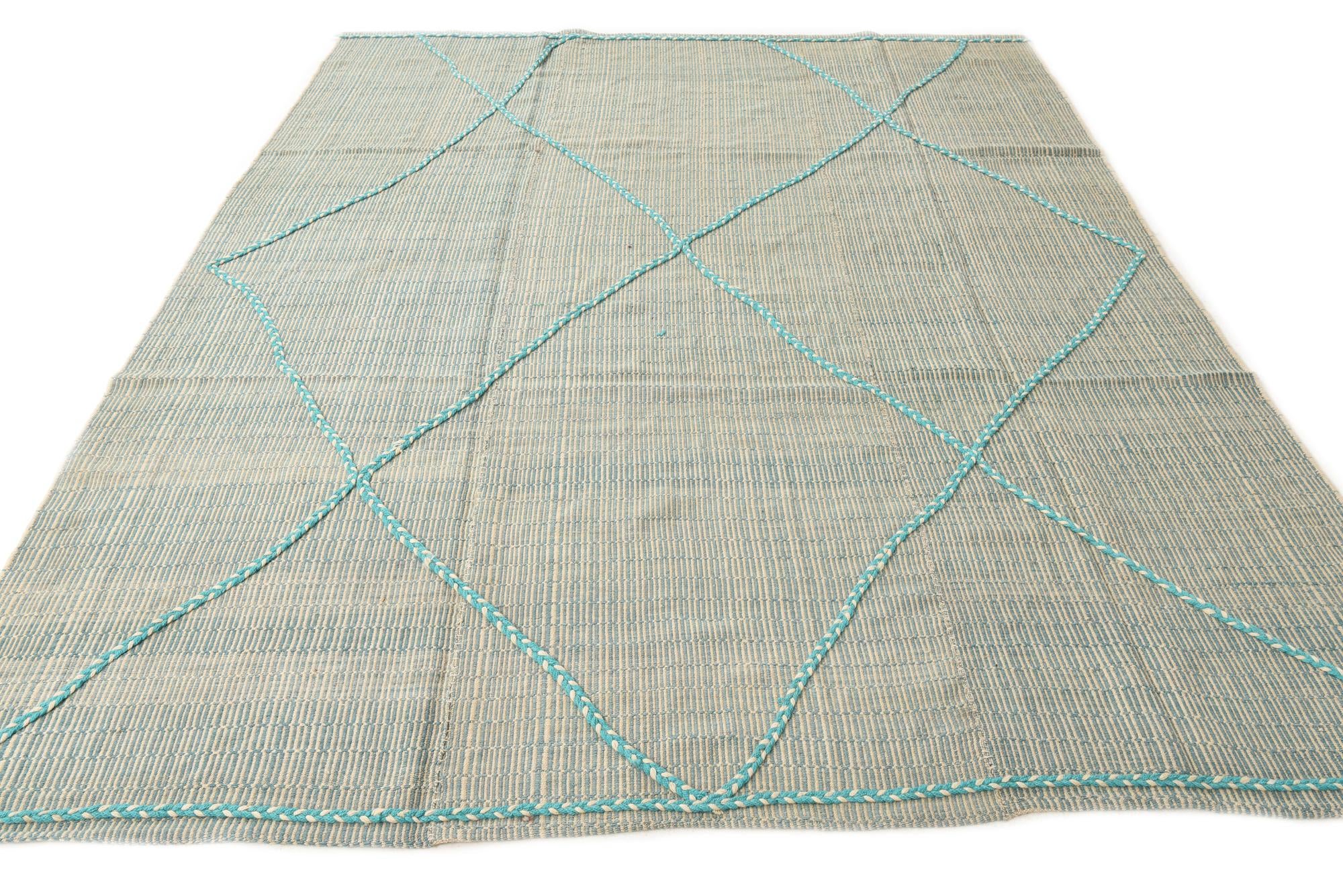 8' 1 x 10' 2 Hand Knotted Moroccan Wool Rug