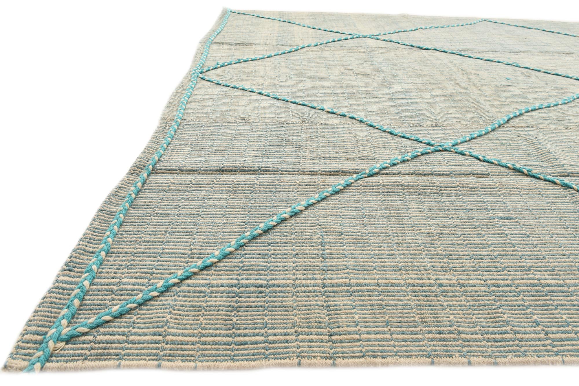 8' 1 x 10' 2 Hand Knotted Moroccan Wool Rug