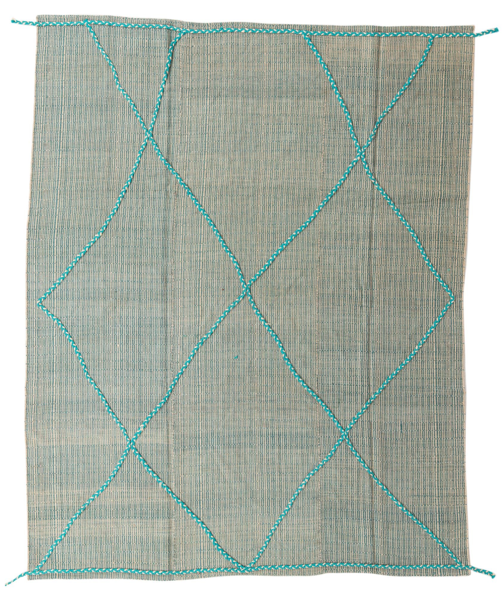 8' 1 x 10' 2 Hand Knotted Moroccan Wool Rug