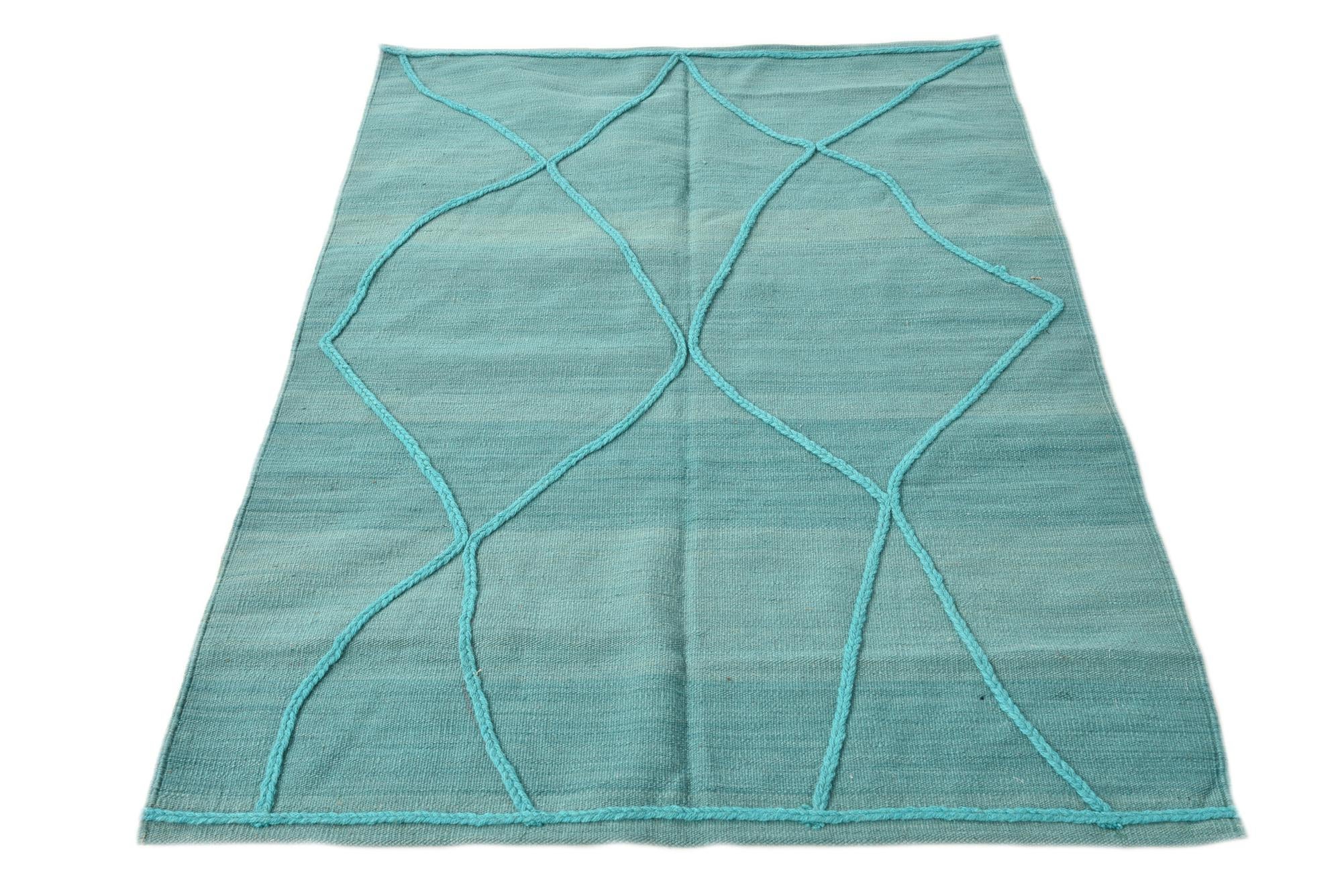 3' 5 x 4' 11 Hand Knotted Moroccan Wool Rug
