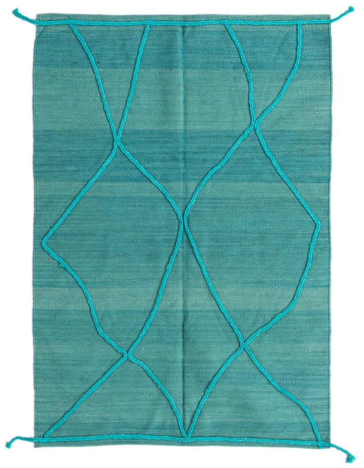 Detail image of 3' 5 x 4' 11 Hand Knotted Moroccan Wool Rug