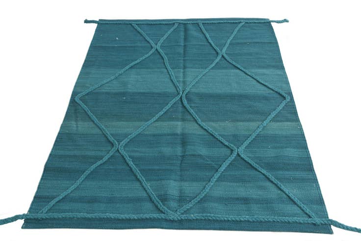 Detail image of 3' 6 x 5' Hand Knotted Moroccan Wool Rug