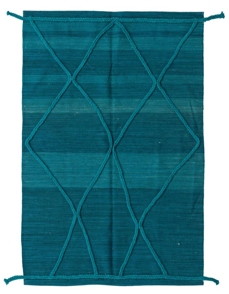 Detail image of 3' 6 x 5' Hand Knotted Moroccan Wool Rug