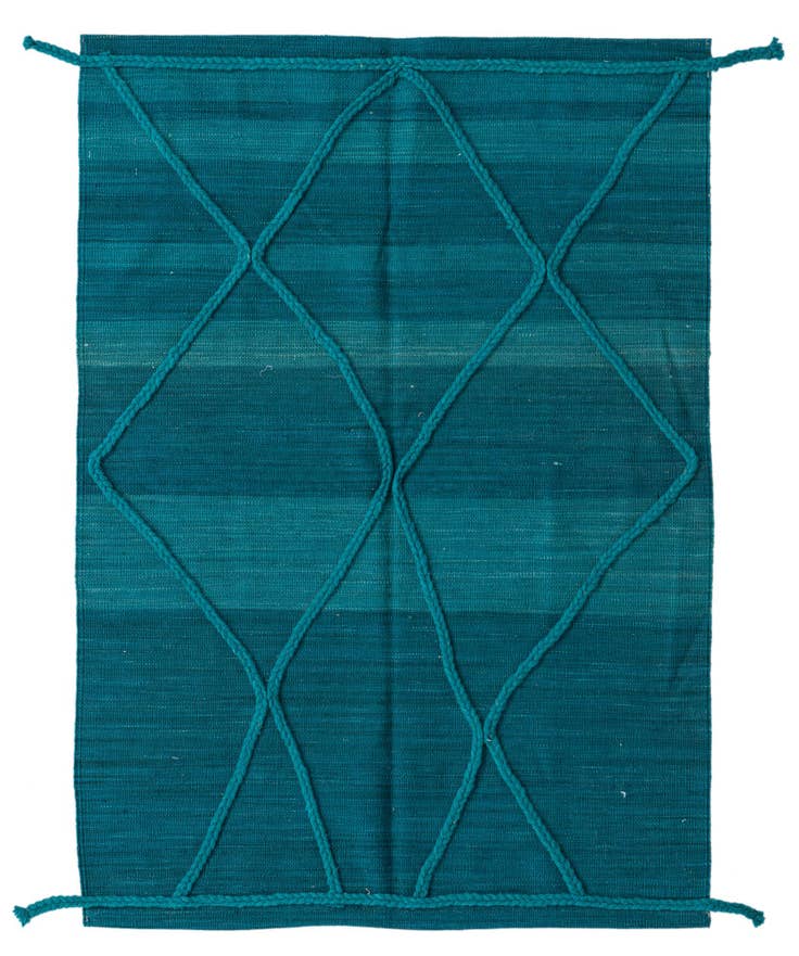 Detail image of 3' 6 x 5' Hand Knotted Moroccan Wool Rug