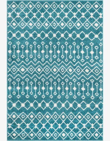 Turquoise Moroccan Trellis Rug
