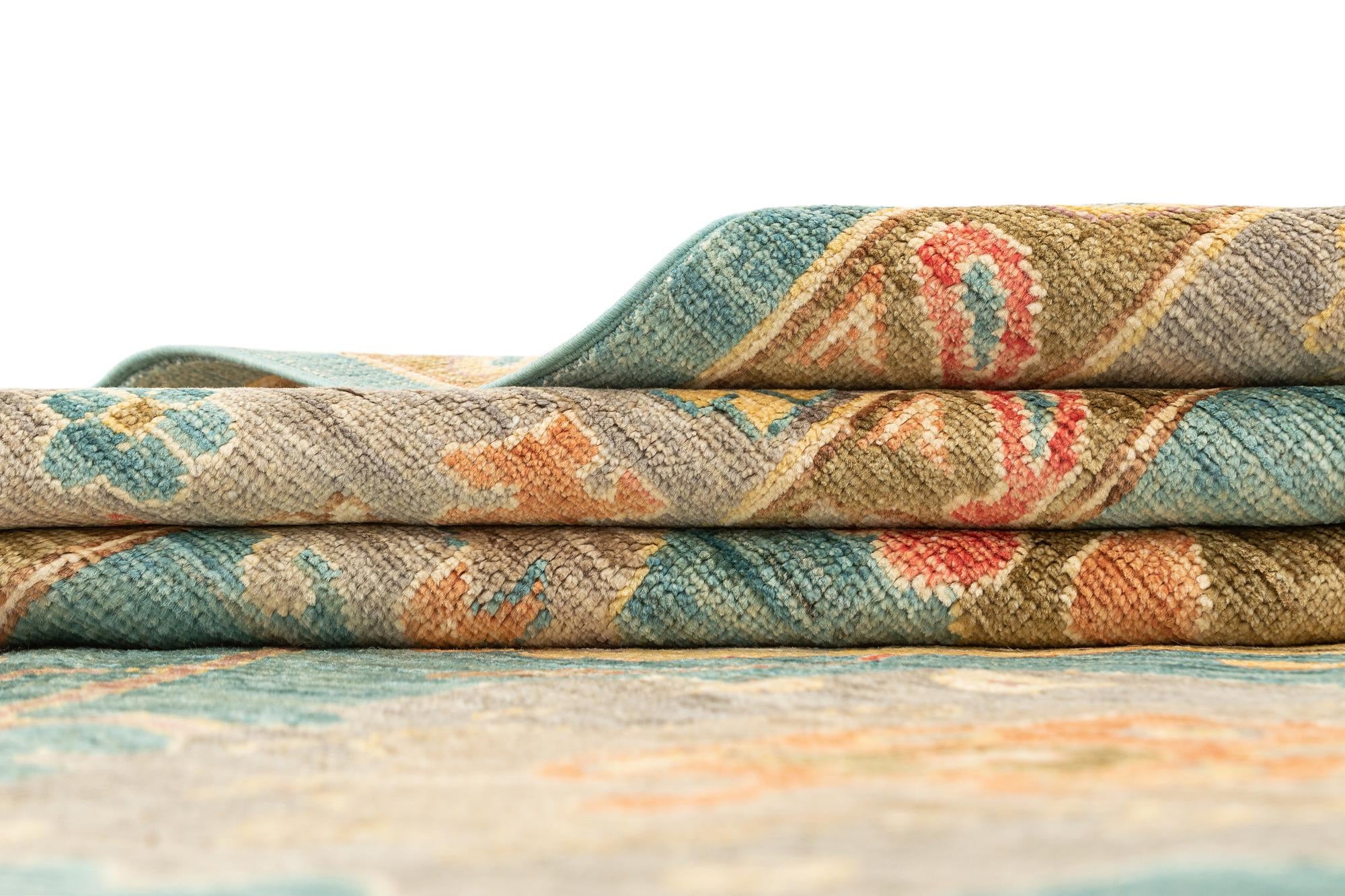 9' 1 x 12' 1 Hand Knotted Oushak Rug