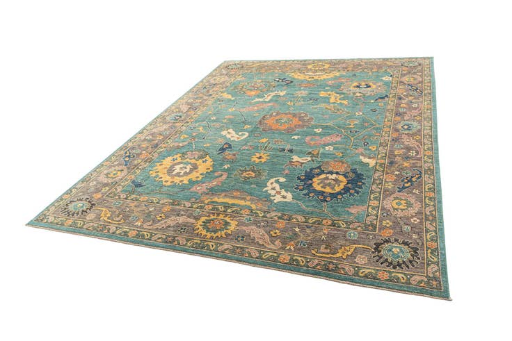 Detail image of 9' 2 x 12' Hand Knotted Oushak Rug
